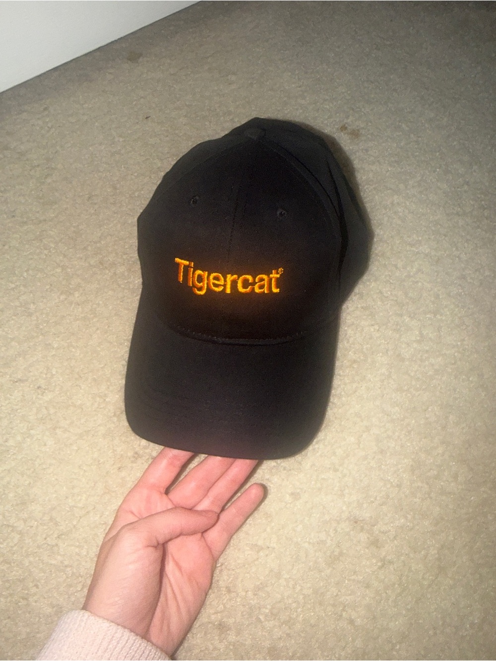 Black Pet Cap with Orange Embroidery